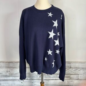 SPIRITUAL GANGSTER Glitter Stars Comfy Crew Neck Sweater